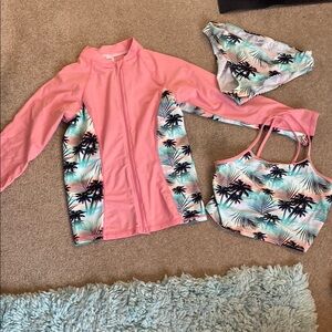Tropical Pink Kids Swim Set - size 14 girls